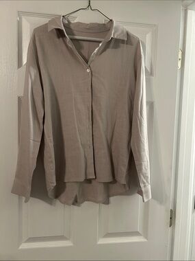 Light Taupe Women's Button-Up Shirt
